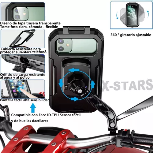 Soporte de celular para moto impermeable‼️ retrovisor