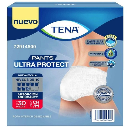 Ropa Interior Tena Pants Ultra Protect Adulto Mediano 30pzas Talla Mediano