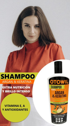 Imagen 8 de 9 de Kit Shampoo + Acondicionador De Keratina Y Argan X410ml