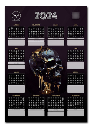 Calendário De Parede (cartaz) 2024 - Skull