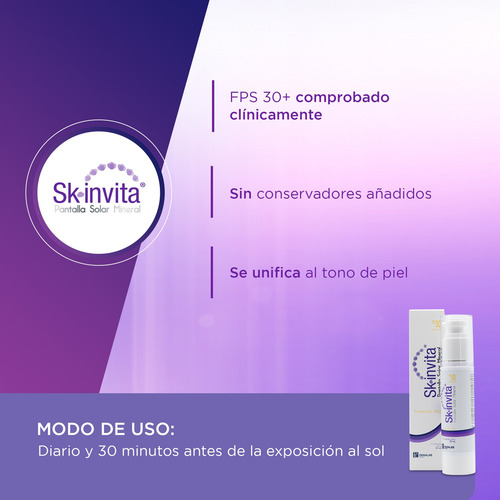 Skinvita Protector Solar Mineral Fotoprotección Fps30 50g