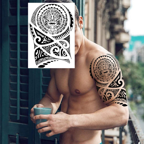 11 Hojas Nezar Maorí Temporal Tatuaje Manga Para Hombres Adu
