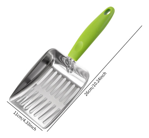 Pala Para Arena De Gatos De Acero Inoxidable, Pala Verde