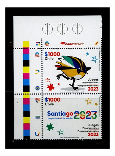 Sellos De Chile. Serie Juegos Panamericanos Santiago 2023.