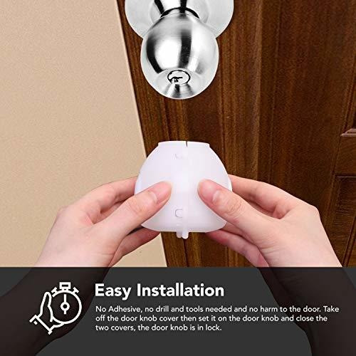 Imagen 3 de 7 de Seguros Eudemon Paquete De 6 Fundas Para Pomos De Puerta De