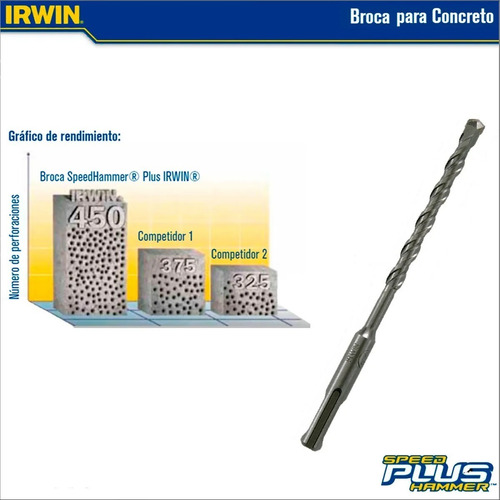 Imagen 4 de 7 de Broca Para Concreto Sds Plus Irwin Diametro 25mm X 260mm