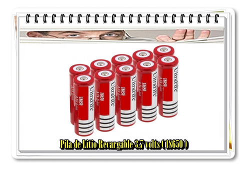 Pila Recargable 18650 3.7 V. 7800 Mah Linterna,parlante,etc.