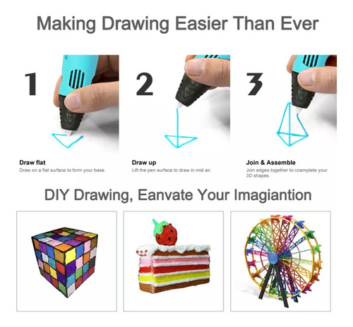 Pluma 3d Para Niños Dibujo De Impresión A Lápiz 3d Con Panta