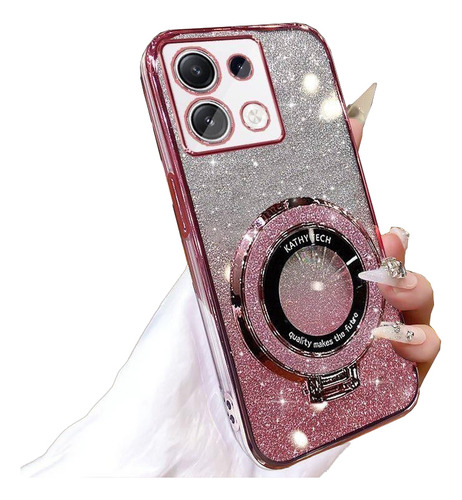 Funda Para Poco X6 Pro Polvo Flash Color Rosa Xiaomi Poco X6 Pro