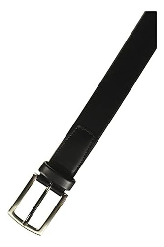 Perry Ellis Cinturón De Vestir Tubular Para Hombre, Negro, 3