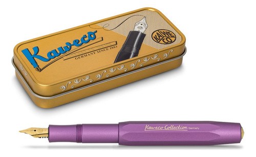 Lapicera Pluma Kaweco Al Sport Metal Violeta Trazo Grueso