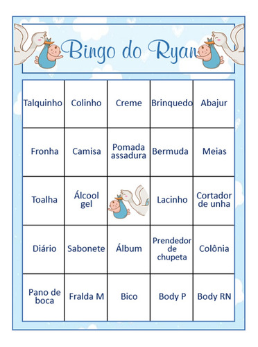 Bingo Chá De Bebê Fralda Festa Junina Personalizado Imprimir