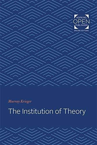 Libro The Institution Of Theory Nuevo