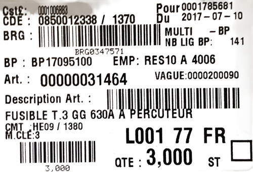 Fusible Socomec 630a 500vac Iec 60269-2-1 Vde 0636/ 68820630