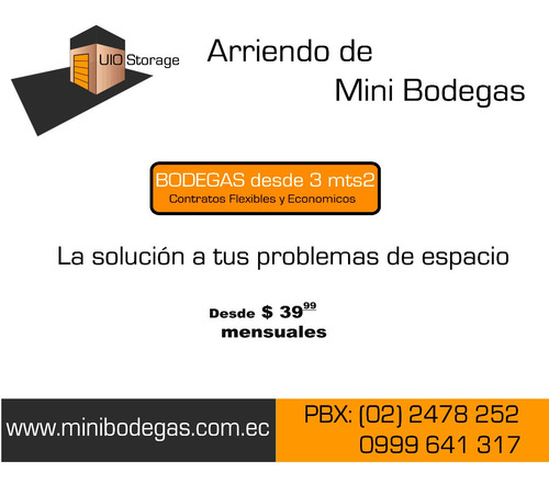 Bodegas Arriendo Desde $ 39,99 Mensuales