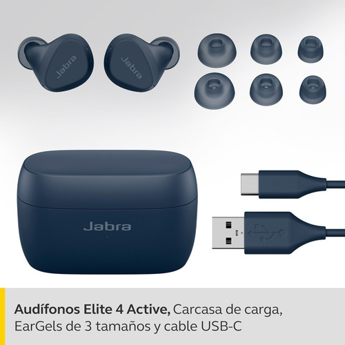 Auriculares In-ear Jabra Elite 4 Active Azul - Excelente (Reacondicionado)