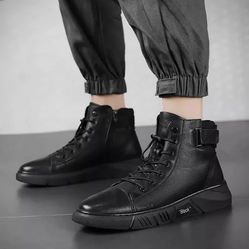 U 2023 Botas De Cuero Versátiles Negras Clásicas