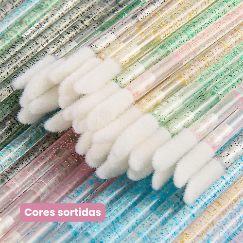 50 Pincel Aplicador Descartável Batom Gloss Limpeza Cílios