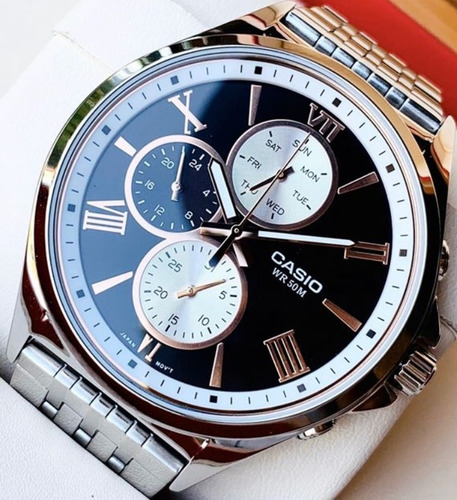 Reloj Original Casio® Caja Grande 3 Esferas 50 M W. R. Nuevo