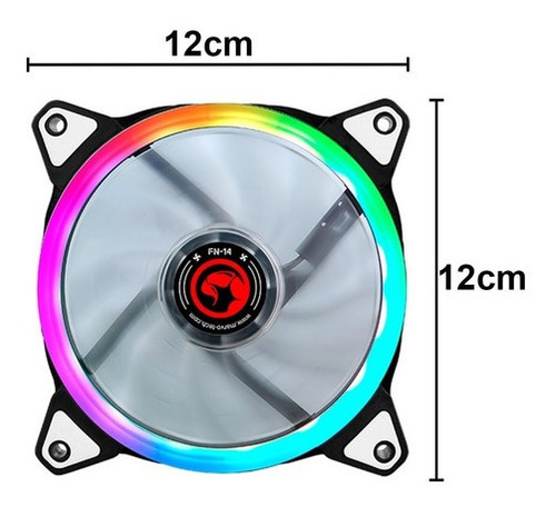 Imagen 4 de 10 de Fan Rgb Led Gamer Computadoras Pc Marvo Fn-14 I Css®