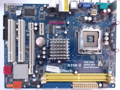 Placa Lga 775 G31m-gs Asrock-core 2 Quad/core 2 Duo/dual Cor (Usado)