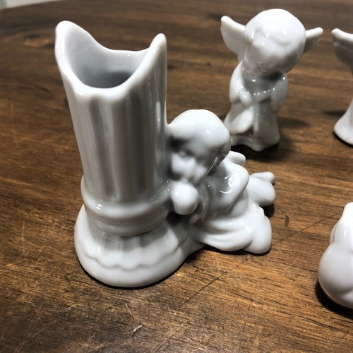 Kit 8 Anjos Porcelana