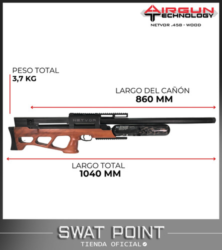 Rifle Pcp Airgun Technology Netvor Cal .458 600 Joules Caza