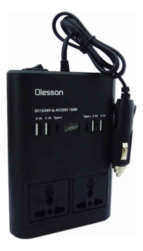 Inversor De Voltaje De 12-220volt, 150watt. 4 Usb + 2 Type C