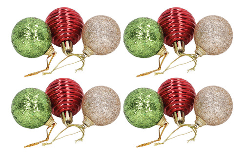 30 Uds Bolas De Árbol De Navidad Adornos Rojo Dorado Verde