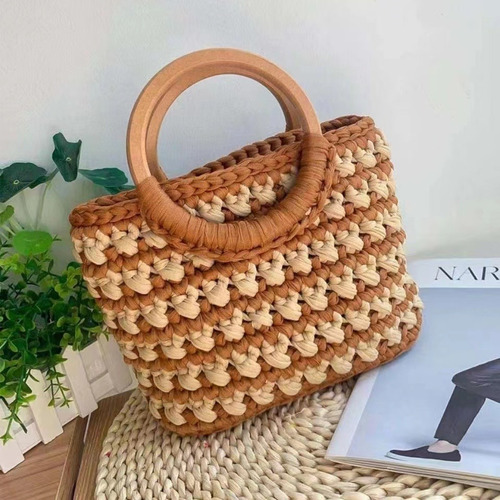 Bolso Tejido Vintage Y Elegante Hecho A Mano