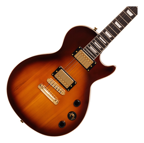 Guitarra Les Paul Michael Gold Royale Sunburst Com Dourado