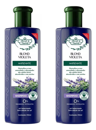Flores E Vegetais Kit - Shampoo Blond Matizante 300ml 2 Uns