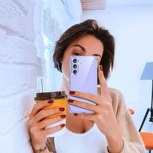 Funda Uso Rudo Silicona Tpu Suave Para Galaxy A54 5g+mica Transparente Samsung Galaxy A54 5g