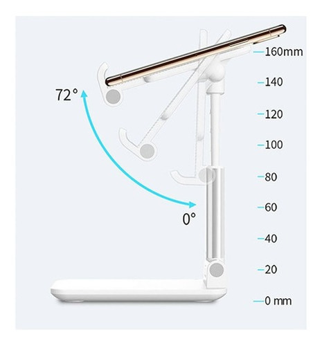 Soporte Ajustable Plegable Para Teléfono Móvil, Color Blanco