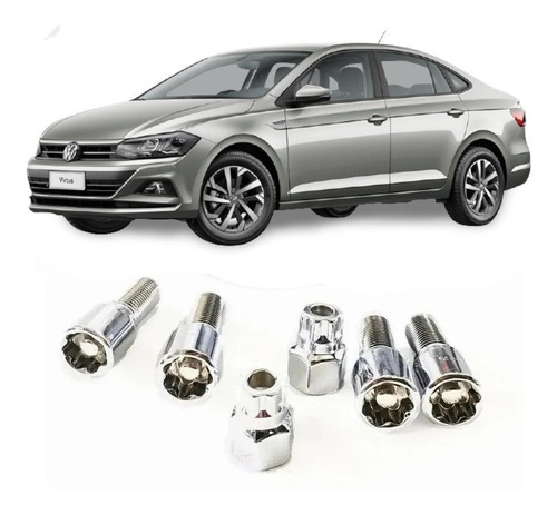 Kit De 4 Birlos De Seguridad Para Volkswagen Virtus 14x1.5
