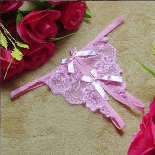 Tanga De Encaje Con Diseño Sexy De Entrepierna Abierta