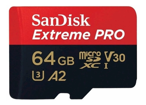 Imagen 1 de 4 de Micro Sd Sandisk Extreme Pro 64gb 4k - A2 Para Go Pro/drone 