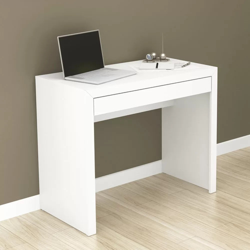 Escritorio Pc Con Cajon Hogar U Oficina Moderno Me4107 Color Blanco