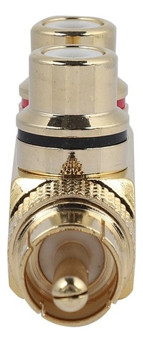 2 Conectores Divisores Av Rca Macho A 2 Hembra Para Audio Y