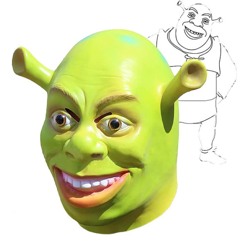Wpoym Shrek Mask Verde Máscara Adulta De Cabeza Completa Shr