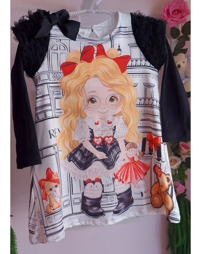 Imagem 5 de 6 de Vestido Infantil Yoyo Menina + Meia Pinguim 23116 B.e.