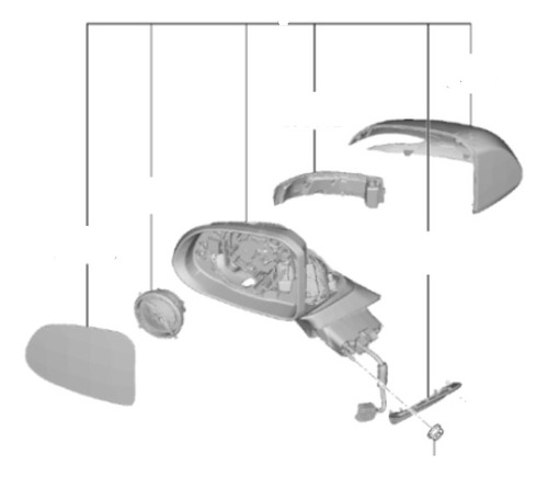 Espejo Exterior Izquierdo Para Hyundai Santa Fe 2018 2023
