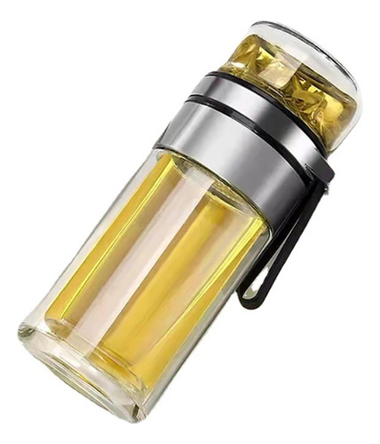 Botella De Té De Vidrio Portátil Transparente Y Agua
