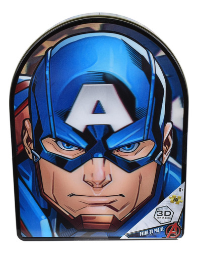 Puzzle 3d De 300 Piezas En Lata Con Forma - Capitan America