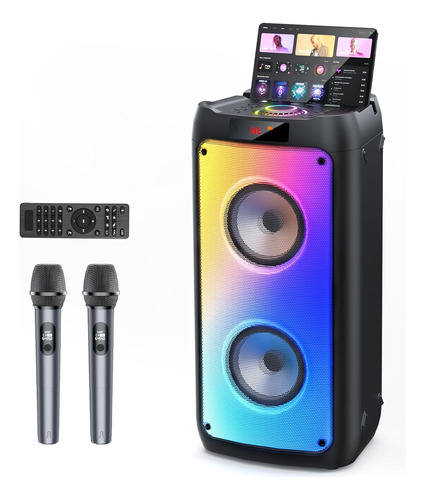 Máquina De Karaoke Con 2 Micrófonos Inalámbricos