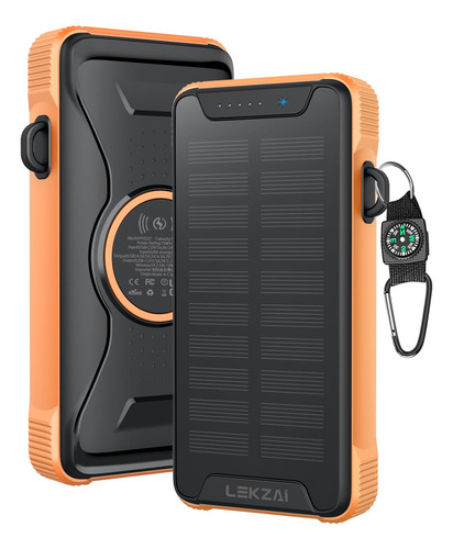 Lekzai Banco De Energia Solar Usb C, Pd 20 W, Cargador Porta