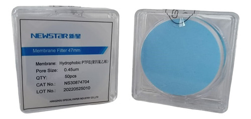 Membrana 47 Mm Ptfe Hidrofobica Filtracion Porosidad 0,45 Um