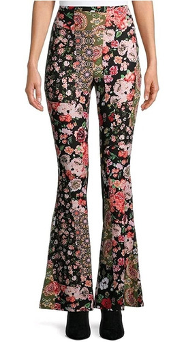 Leggings Acampanados Estampado Floral Cintura Alta 