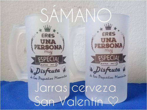 Imagen 2 de 3 de Jarras Cerveza Enamorados San Valentín Promo 2 Un Samano.uy