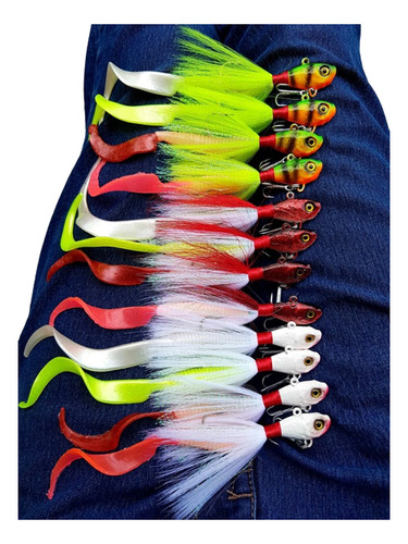 3 Bailarinas Plumero Minnow 1.5 Oz Robaleras Pesca Currican Señuelo